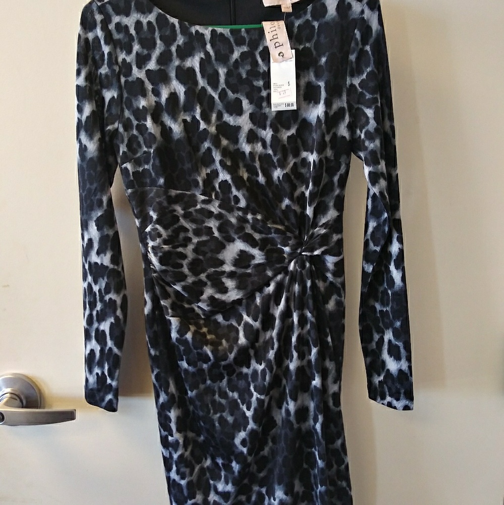 Black n gray mix tiger print dress